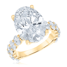 10ctw Oval Lab Grown Diamond 14k Yellow Gold Engagement Ring 1