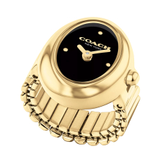 COACH Sammy Black Dial Gold-Tone Ring Watch 18x22mm - 14504623 1