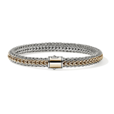 John Hardy Classic Chain 6.5mm Reversible Two-Tone 14k Yellow Gold-Plated and Sterling Silver Bracelet 1