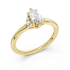 5/8ctw Marquise Diamond 14k Yellow Gold Vintage-Inspired Engagement Ring - Glow Collection 1