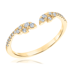 1/5ctw Diamond 14k Yellow Gold Floral-Inspired Open Wedding Band - Embrace Collection 1