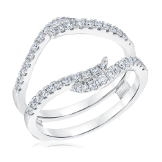 1/2ctw Diamond 14k White Gold Twist Ring Guard - Embrace Collection 1
