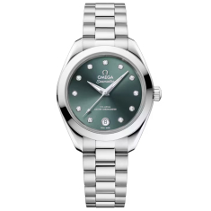 OMEGA Seamaster Aqua Terra Pine Green Diamond Dial Stainless Steel Watch 30mm - 22010302060001 1