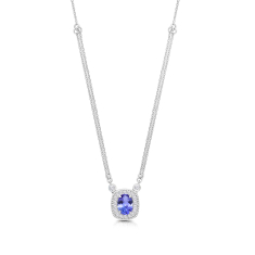 Kallati Tanzanite and 1/4ctw Diamond 14k White Gold Necklace 1