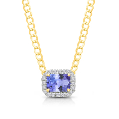 Kallati Tanzanite and 1/5ctw Diamond Curb Chain Necklace 1