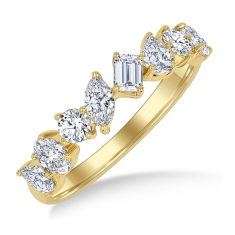 1ctw Mixed Shape Diamond 14k Yellow Gold Ring 1