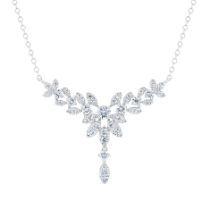 Downton Abbey 1ctw Round Lab Grown Diamond 14k White Gold Necklace - Lady Mary 1