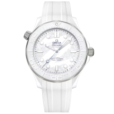 OMEGA Seamaster Diver 300M Co-Axial Master Chronometer White Dial White Rubber Strap Watch 43.5mm - O52292442004001 1