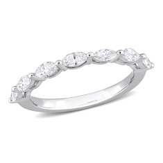 5/8ctw Marquise Diamond White Gold Band Ring 1