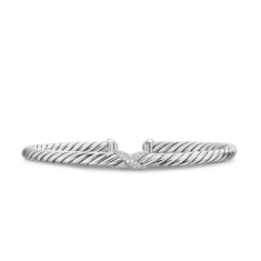 David Yurman Cable Flex X Station Bracelet in Sterling Silver with Diamonds, 4mm 1