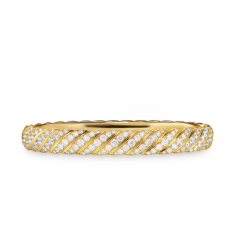 David Yurman Sculpted Cable Bangle Bracelet in 18K Yellow Gold with Diamonds, 8mm 1
