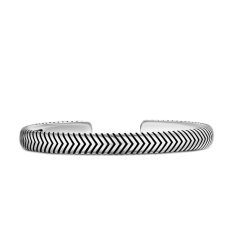 Men's David Yurman Chevron Cuff Bracelet in Sterling Silver, 8mm 1