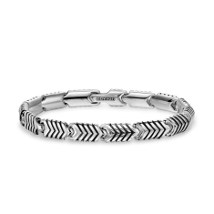 Men's David Yurman Chevron Link Bracelet in Sterling Silver, 7.6mm 1