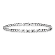 14k White Gold 4.3mm Curb Chain Bracelet 1