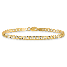 14k Yellow Gold 3.35mm Curb Chain Bracelet 1