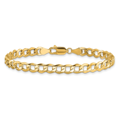 14k Yellow Gold 5.25mm Curb Chain Bracelet 1