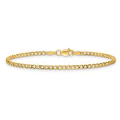14k Yellow Gold 2.5mm Curb Chain Bracelet 1
