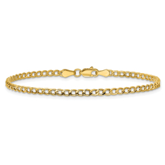 14k Yellow Gold 2.85mm Curb Chain Bracelet 1
