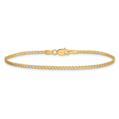 14k Yellow Gold 1.85mm Curb Chain Bracelet 1
