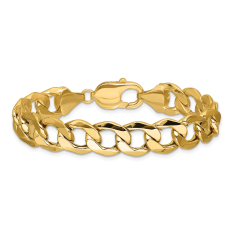 14k Yellow Gold 11.3mm Curb Chain Bracelet 1