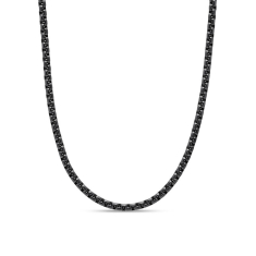 Men's David Yurman Box Chain Necklace with Darkened Stainless Steel, 4mm 1
