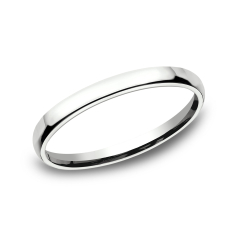 14k White Gold 2.5mm European Comfort Fit Wedding Band 1