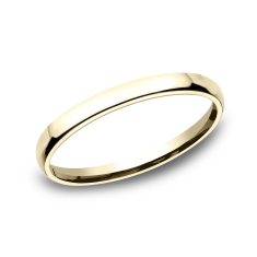 14k Yellow Gold 2.5mm European Comfort Fit Wedding Band 1