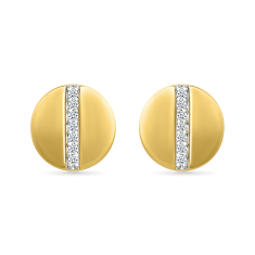 1/20ctw Diamond 10k Yellow Gold Circle Stud Earrings 1
