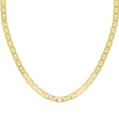 Yellow Gold Hollow Curb Chain Necklace | 5.7mm 1