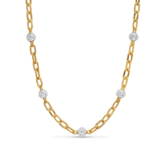 David Yurman DY Madison Pave Bead Chain Necklace in 18K Yellow Gold with Diamonds, 6mm 1