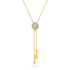 1/4ctw Diamond 10k Yellow Gold Lariat Necklace 1