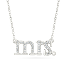 1/10ctw Diamond 'Mrs.' Sterling Silver Pendant Necklace 1