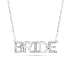 1/6ctw Diamond 'Bride' Sterling Silver Pendant Necklace 1