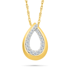 1/10ctw Diamond 10k Yellow Gold Pendant Necklace 1