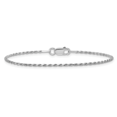 Sterling Silver 1.5mm Diamond-Cut Rope Chain Anklet 1
