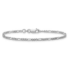 Sterling Silver 2.25mm Figaro Chain Bracelet 1