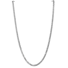 14k White Gold 4.75mm Beveled Curb Chain Necklace 1