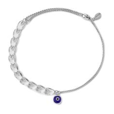 Alex and Ani Evil Eye Heart Pull Chain Bracelet - Sterling Silver