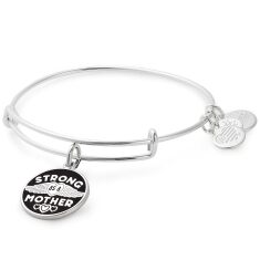 Alex and Ani Strong as a Mother Charm Bangle Bracelet - Shiny Silver Finish