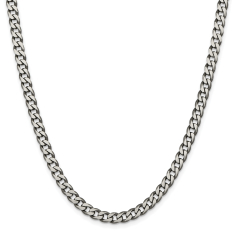 Antiqued Sterling Silver 6mm Curb Chain Necklace 1