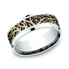 Two-Tone Enchanted Forest Comfort Fit Band 8mm 1