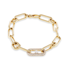 Crivelli 1 1/4ctw Diamond Pave 18k Yellow Gold Link Bracelet 1