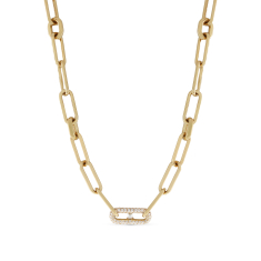 Crivelli 1 1/4ctw Diamond Pave 18k Yellow Gold Link Necklace 1