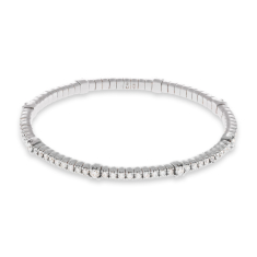 Crivelli 2 1/3ctw Diamond 18k White Gold Stretch Bangle Bracelet 1