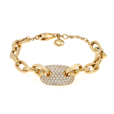 Crivelli 2 1/8ctw Diamond Pave Station 18k Yellow Gold Link Bracelet 1