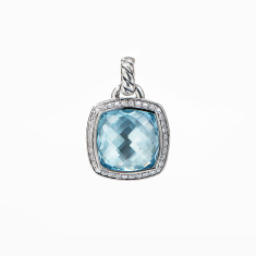 David Yurman Albion Pendant with Blue Topaz and Diamonds, 14mm 1
