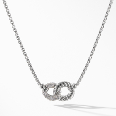 David Yurman Belmont Double Curb Link Necklace with Diamonds 1
