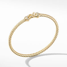 David Yurman Buckle Bracelet in 18k Yellow Gold with Diamonds, 3.5mm 1