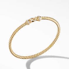 David Yurman Cable Buckle Collection Bracelet in 18K Yellow Gold with Diamonds 1