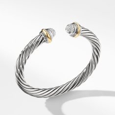 David Yurman Cable Classic Collection Bracelet with Diamonds and 18k Yellow Gold 1